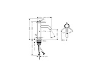 Hansgrohe tecturis s wastafelkraan engreeps bediening 110mm maat mat zwart - afbeelding 3 van  4