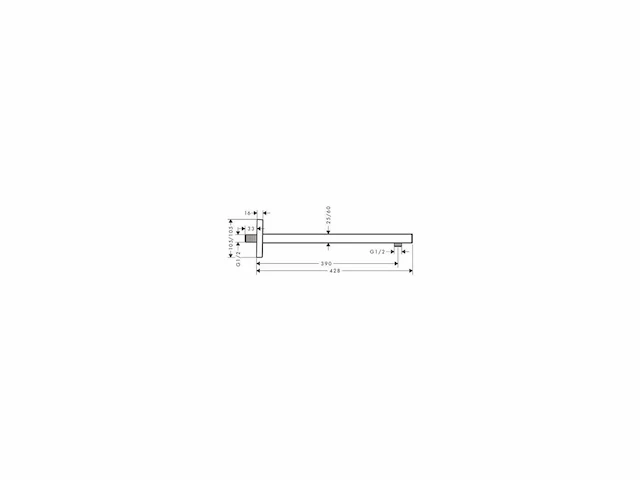Hansgrohe toebehoren douchearm 39 cm mat wit - afbeelding 2 van  4