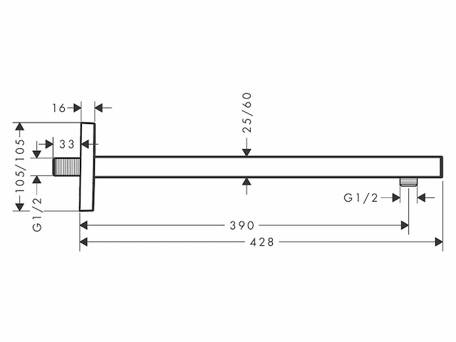 Hansgrohe toebehoren douchearm 39 cm mat wit - afbeelding 4 van  4