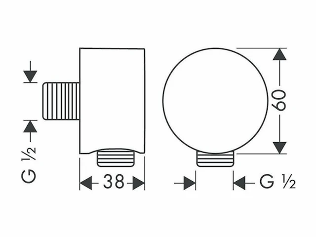Hansgrohe universeel fixfit slangaansluiting 1/2chroom - afbeelding 3 van  3