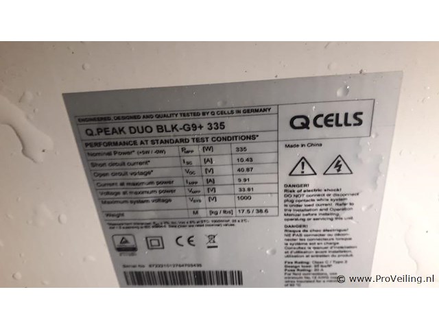 Hanwha q cells q.peak duo blk-g9+ 335 zonnepanelen- 1 pallet á 32 stuks - afbeelding 2 van  2