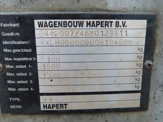 Hapert - e ta - aanhangwagen kipper - 2019 - afbeelding 2 van  17