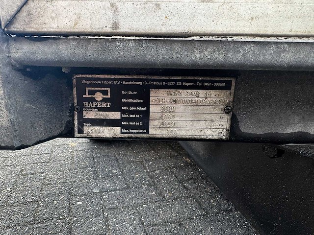 Hapert - k2000 19 - aanhangwagen - afbeelding 8 van  8
