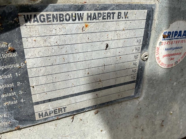 Hapert aanhangwagen waterwagen - afbeelding 6 van  8
