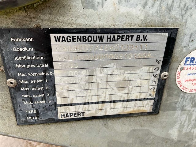 Hapert aanhangwagen waterwagen - afbeelding 8 van  9