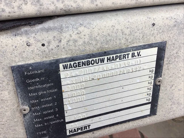 Hapert kipper ta2000 aanhangwagen - afbeelding 7 van  17