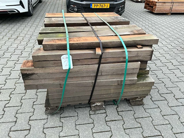 Hardhout azobe balk (950x130x50mm) (97x) - afbeelding 1 van  4
