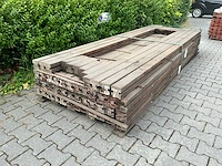 Hardhout schuttingpaal (3000x90x90mm) (43x) - afbeelding 1 van  4