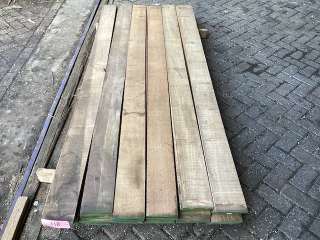 Hardhout sucupira - kd ovengedroogd 2500x980x100 mm - planken (35x) - afbeelding 8 van  9