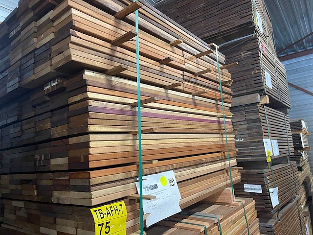 Hardhout tegelhout 550-1050x97x17mm (410x) - afbeelding 2 van  3