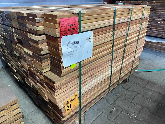 Hardhout tegelhout 550-1050x97x17mm (596x) - afbeelding 2 van  3
