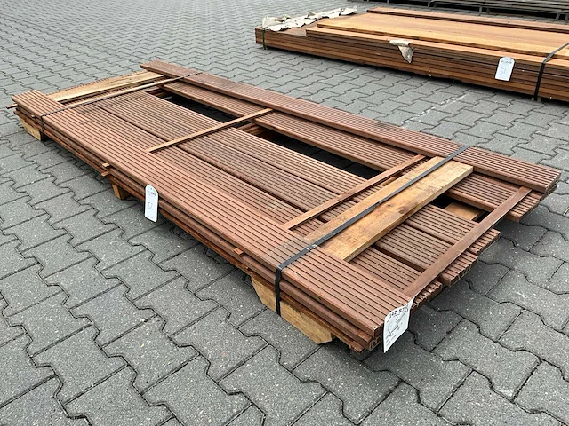 Hardhout vlonderplank (2450x145x25mm) (10x) - afbeelding 2 van  3