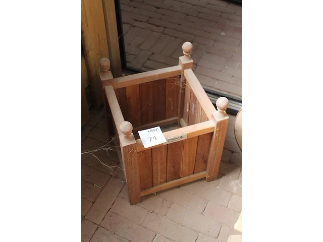 Hardhouten bloembak elephant. afmeting 35 x35 x 42 cm. - afbeelding 2 van  2
