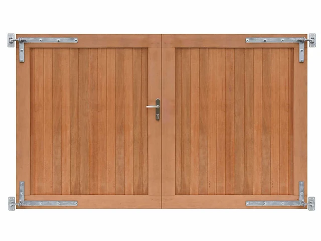 Hardhouten dubbele toegangspoort 300x180 cm - afbeelding 1 van  7