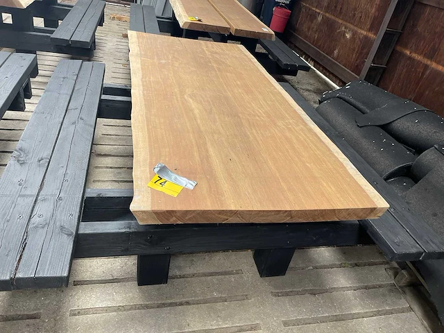 Hardhouten picknicktafel 2000mm - afbeelding 2 van  3