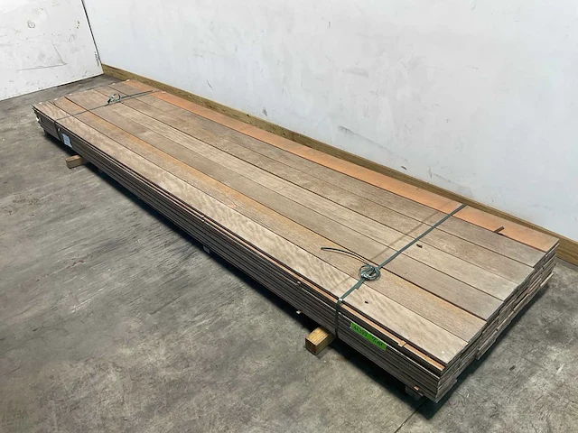 Hardhouten plank 420x14,5x1,5 cm (77x) - afbeelding 1 van  5