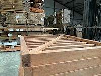 Hardhouten spijlenhek/-poort geschaafd onbehandeld 100x80 cm (2x) - afbeelding 6 van  6