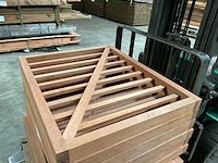 Hardhouten spijlenhek/-poort geschaafd onbehandeld 100x80 cm (2x) - afbeelding 5 van  6