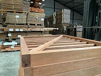 Hardhouten spijlenhek/-poort geschaafd onbehandeld 100x80 cm (2x) - afbeelding 6 van  6