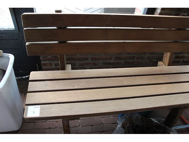 Hardhouten tuinbank. afmeting 140 x 60 cm. - afbeelding 2 van  3