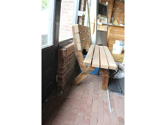 Hardhouten tuinbank. afmeting 140 x 60 cm. - afbeelding 3 van  3
