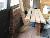 Hardhouten tuinbank. afmeting 140 x 60 cm. - afbeelding 3 van  3