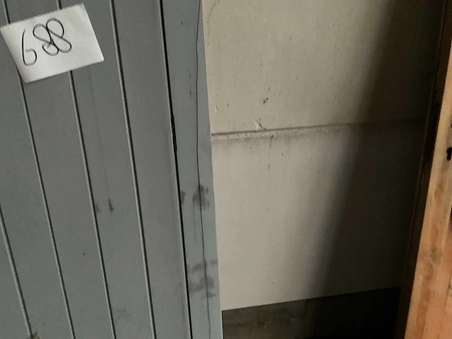 Hardhouten tuindeur in kozijn grijs 215x110 cm - afbeelding 2 van  3