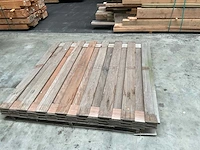 Hardhouten tuinscherm met toog 15-planks 180x180 cm (3x) - afbeelding 1 van  3