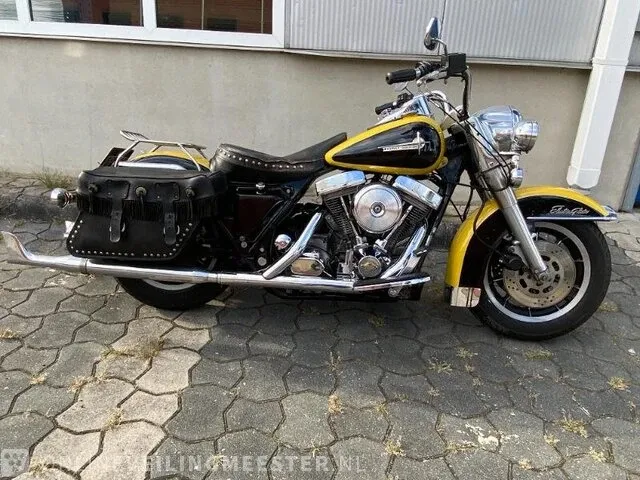 Harley-davidson electra glide, zeldzaam strak harley-davidson, flhtp electra glide, zwart / geel, bouwjaar 1988 - afbeelding 4 van  21