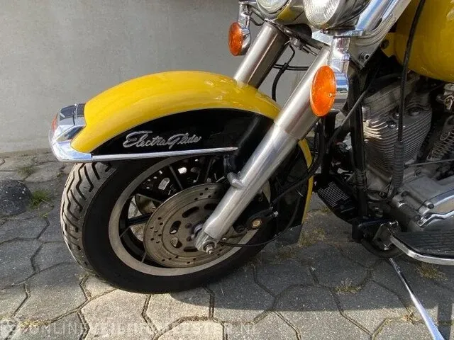 Harley-davidson electra glide, zeldzaam strak harley-davidson, flhtp electra glide, zwart / geel, bouwjaar 1988 - afbeelding 16 van  21