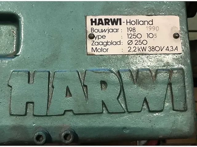 Harwi - giraffe 1250 10,5 - paneelcirkelzaagmachine - 1990 - afbeelding 9 van  9