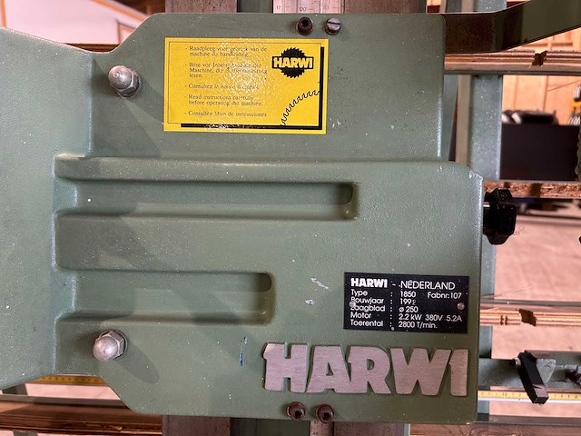 Harwi 1850 verticale platenzaag/wandzaag 400v - afbeelding 3 van  10