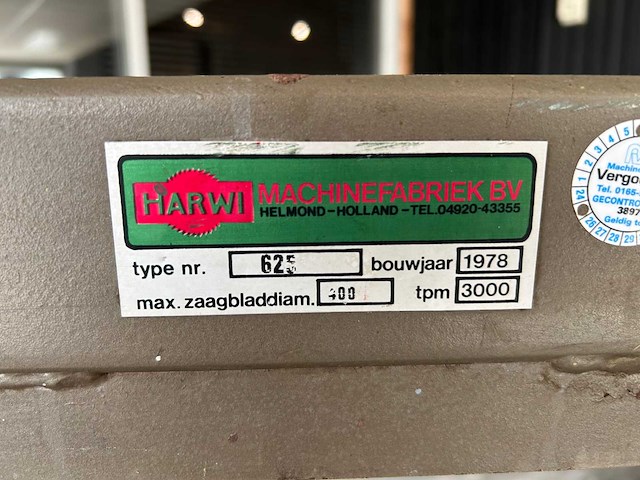 Harwi 625 radiaalafkortzaagmachine - afbeelding 6 van  10