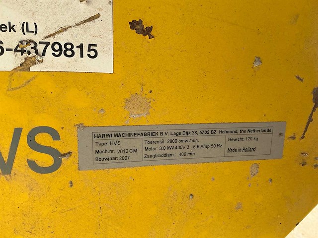 Harwi hvs cirkelzaagmachine - afbeelding 5 van  13