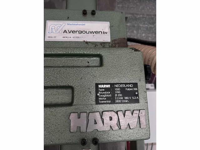 Harwi orca - 1990 - 1550 - verticale platenzaag - afbeelding 4 van  13