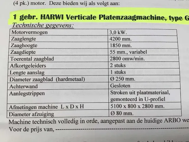 Harwi verticale platenzaagmachine - afbeelding 3 van  11