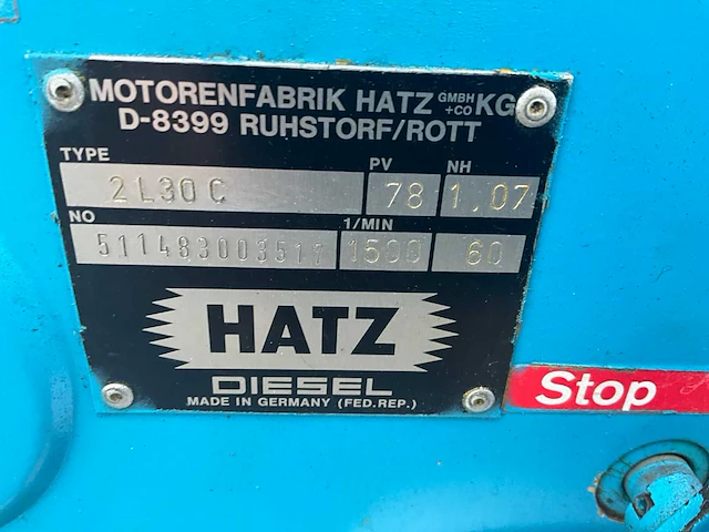 Hatz 2l30c dieselmotor met aggregaat - afbeelding 8 van  8