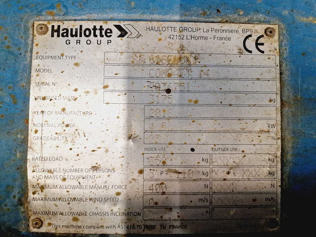 Haulotte - compact 14 - hoogwerker - afbeelding 15 van  23