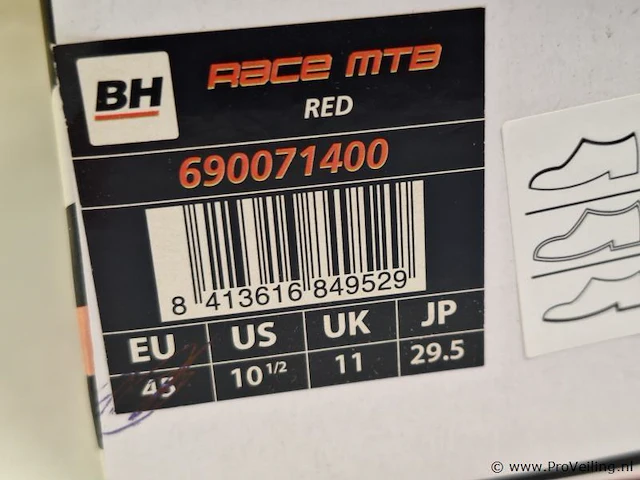 Hb mtb fietsschoenen model race mtb red | maat 45 - afbeelding 6 van  6
