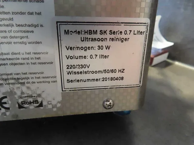 Hbm - 0,7l - ultrasoon reiniger - afbeelding 3 van  3