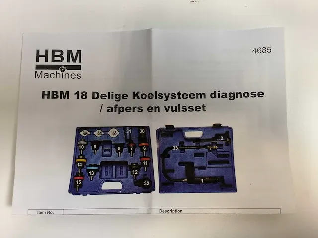 Hbm - koelsysteem diagnose - hbm koelsysteem diagnose / afpers en vulset - afbeelding 5 van  5