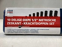 Hbm - krachtdoppenset - 10-delig 1/2” cr-v - afbeelding 3 van  3