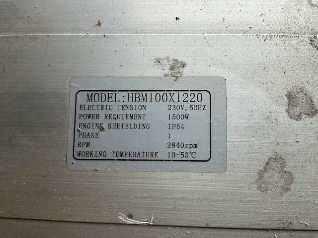 Hbm 100x1220 bandschuurmachine - afbeelding 9 van  9