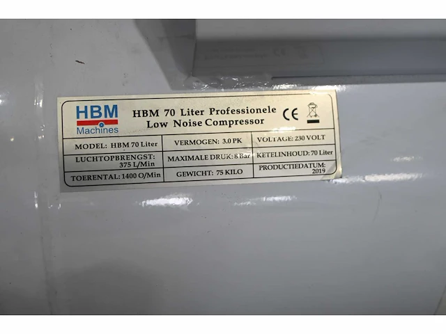 Hbm 120 liter low noise luchtcompressor - afbeelding 5 van  5