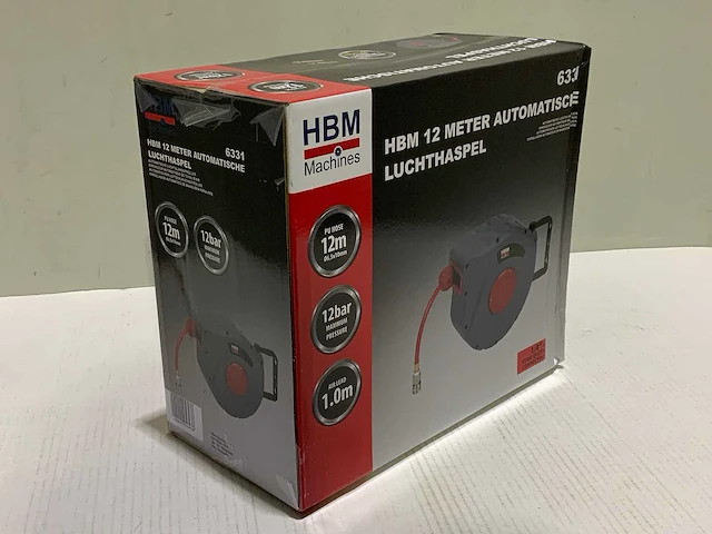 Hbm 12m - 2x hbm luchtslang automatisch oprollend 12 meter (2x) - afbeelding 3 van  3