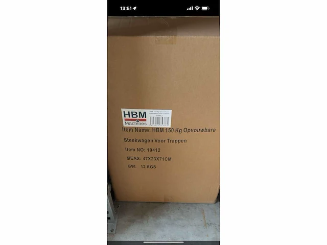 Hbm 150 kg opvouwbare steekwagen voor trappen - afbeelding 2 van  2
