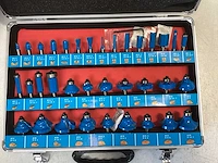 Hbm 35-delige houtfrezenset – 8mm schacht, hardmetaal, diverse profielen - afbeelding 2 van  3