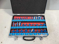 Hbm 35-delige houtfrezenset – 8mm schacht, hardmetaal, diverse profielen - afbeelding 1 van  3