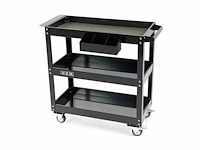 Hbm deluxe 3 laags universele gereedschapswagen met la en rek - afbeelding 2 van  3