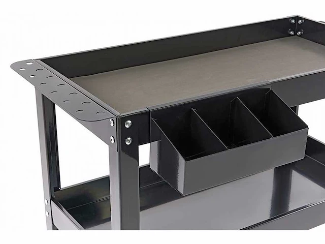 Hbm deluxe 3 laags universele gereedschapswagen met la en rek - afbeelding 3 van  3
